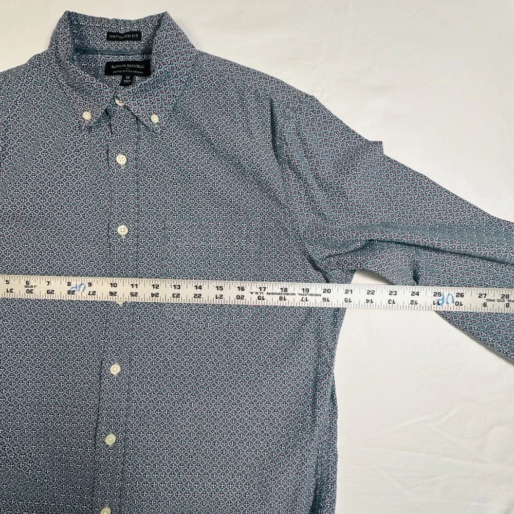 Banana Republic Mens Button Down Shirt‎ Untucked Fit Organic Cotton Small